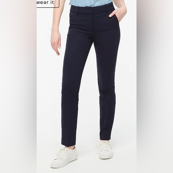 J. Crew Factory Petite Full length Ruby pants in stretch twill AS215 Navy - Picture 1 of 7